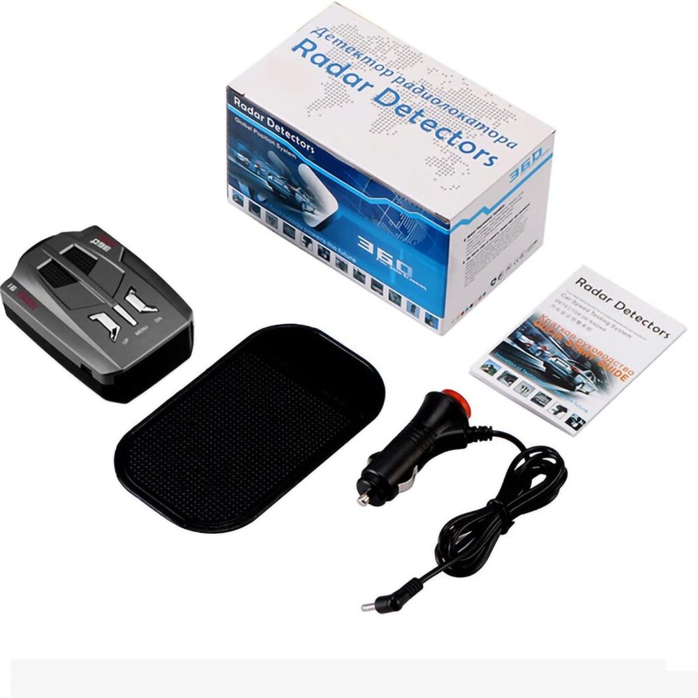Black and Red Radar Detector with Car Charger